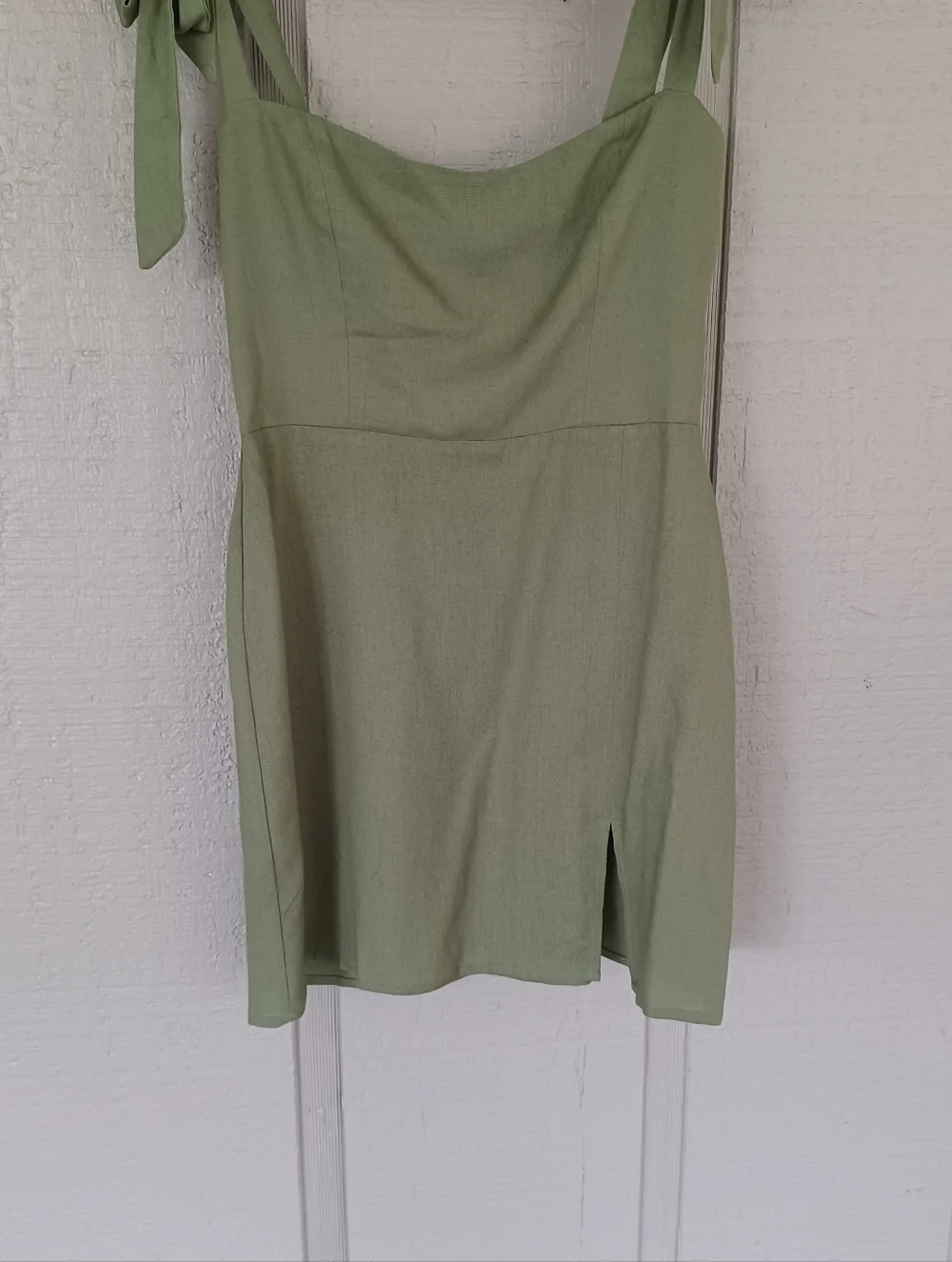 Park And Fifth Tilley Mini Dress Size S Women Feminine Tie Shoulder In Forest - Picture 3 of 11